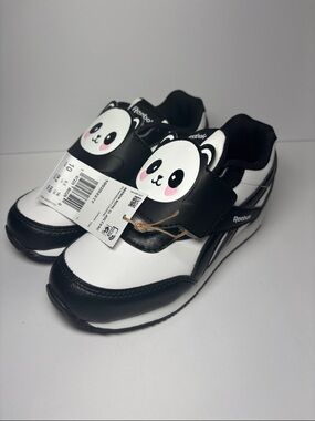 Reebok Royal CL Jog 2.0 Toddler Panda Velcro Strap Sneakers - Black, White